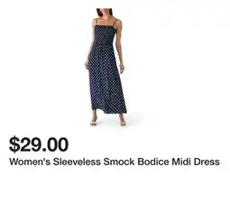 Belk Women's Sleeveless Smock Bodice Midi Dress offer