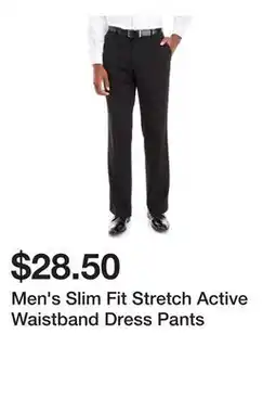 Belk Men's Slim Fit Stretch Active Waistband Dress Pants offer