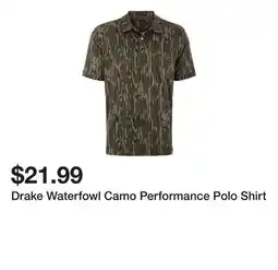 Belk Drake Waterfowl Camo Performance Polo Shirt offer