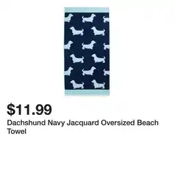 Belk Dachshund Navy Jacquard Oversized Beach Towel offer