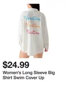 Belk Women's Long Sleeve Big Shirt Swim Cover Up offer