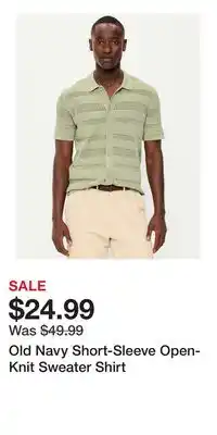 Old Navy Old Navy Short-Sleeve Open-Knit Sweater Shirt offer