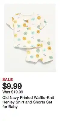 Old Navy Old Navy Printed Waffle-Knit Henley Shirt and Shorts Set for Baby offer