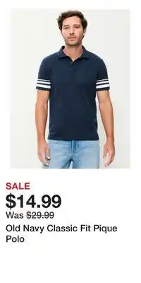 Old Navy Old Navy Classic Fit Pique Polo offer