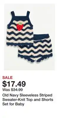 Old Navy Old Navy Sleeveless Striped Sweater-Knit Top and Shorts Set for Baby offer