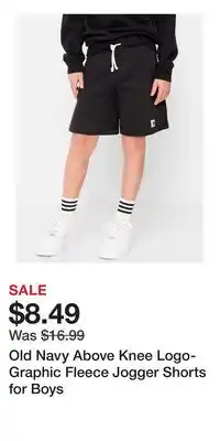 Old Navy Old Navy Above Knee Logo-Graphic Fleece Jogger Shorts for Boys offer