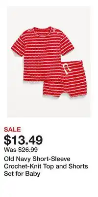 Old Navy Old Navy Short-Sleeve Crochet-Knit Top and Shorts Set for Baby offer