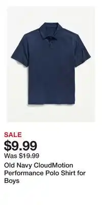 Old Navy Old Navy CloudMotion Performance Polo Shirt for Boys offer