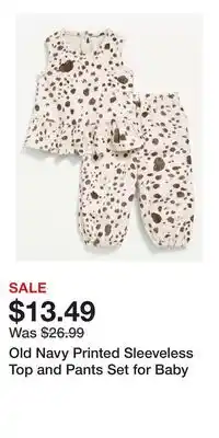 Old Navy Old Navy Printed Sleeveless Top and Pants Set for Baby offer