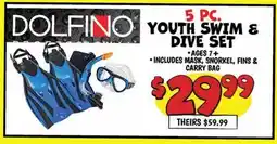 Ollie's 5 PC. YOUTH SWIM & DIVE SET offer