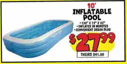 Ollie's 10' INFLATABLE POOL offer