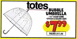 Ollie's totes BUBBLE UMBRELLA offer