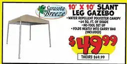 Ollie's Sarasota Breeze 10' X 10' SLANT LEG GAZEBO offer