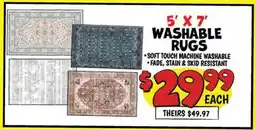 Ollie's 5' X 7' WASHABLE RUGS offer