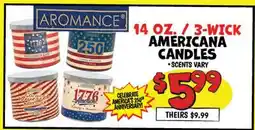 Ollie's AROMANCE 14 OZ. / 3-WICK AMERICANA CANDLES offer