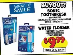 Ollie's MIRACLE SMILE SONIC TOOTHBRUSH, WATER FLOSSER offer