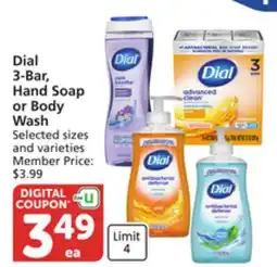 Vons Dial 3-Bar, Hand Soap or Body Wash offer