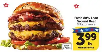 Vons Fresh 80% Lean Ground Beef offer