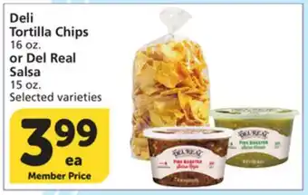 Vons Deli Tortilla Chips 16 oz. or Del Real Salsa 15 oz offer