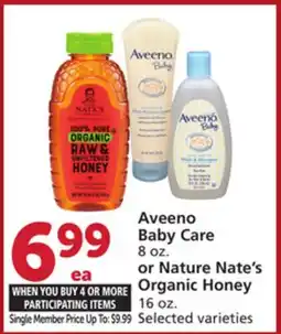 Vons Aveeno Baby Care 8 oz. or Nature Nate's Organic Honey 16 oz offer