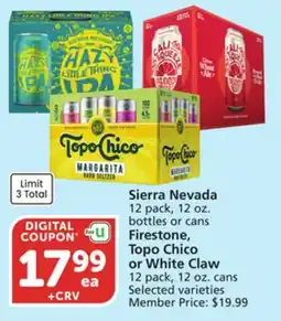 Vons Sierra Nevada, Firestone, Topo Chico or White Claw offer