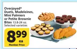 Vons Overjoyed Duets, Madeleines, Mini Palmiers or Petite Brownie Bites offer