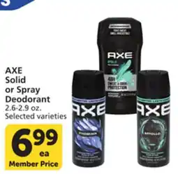 Vons AXE Solid or Spray Deodorant offer