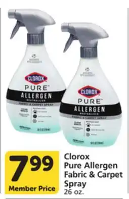 Vons Clorox Pure Allergen Fabric & Carpet Spray offer
