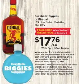 Ralphs Buzzballz Biggies or Fireball offer