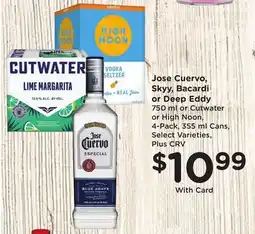 Ralphs Jose Cuervo, Skyy, Bacardi or Deep Eddy offer