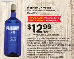 Ralphs Platinum 7X Vodka offer