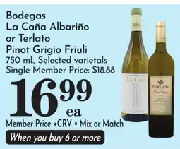 Pavilions Bodegas La CaΓ±a AlbariΓ±o or Terlato Pinot Grigio Friuli offer