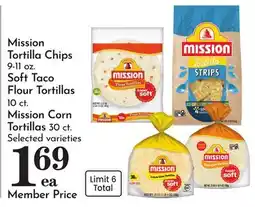 Pavilions Mission Tortilla Chips 9-11 oz. Soft Taco Flour Tortillas 10 ct. Mission Corn Tortillas 30 ct offer