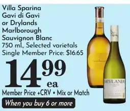 Pavilions Villa Sparina Gavi di Gavi or Drylands Marlborough Sauvignon Blanc offer