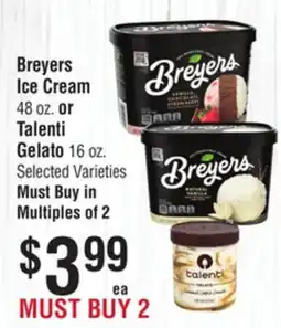 Smart & Final Breyers Ice Cream 48 oz. or Talenti Gelato 16 oz offer