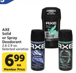 Pavilions AXE Solid or Spray Deodorant offer