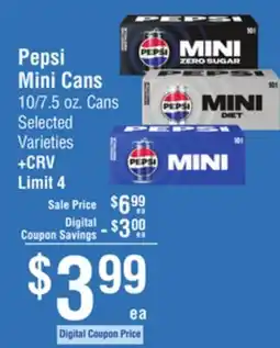 Smart & Final Pepsi Mini Cans offer