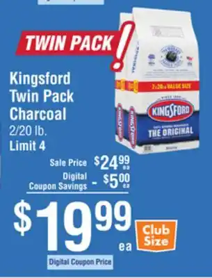 Smart & Final Kingsford Twin Pack Charcoal offer