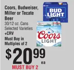 Smart & Final Coors, Budweiser, Miller or Tecate Beer offer