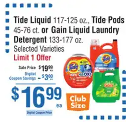 Smart & Final Tide Liquid, Tide Pods or Gain Liquid Laundry Detergent offer