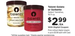 Ralphs Talenti Gelato or Sorbetto offer