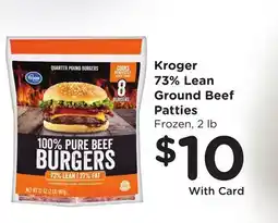 Ralphs Kroger 73% Lean Ground Beef Patties offer