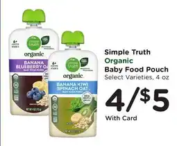 Ralphs Simple Truth Organic Baby Food Pouch offer
