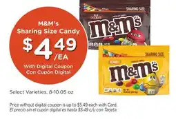 Ralphs M&M's Sharing Size Candy offer