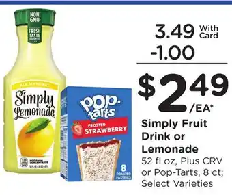 Ralphs Simply Fruit Drink or Lemonade offer