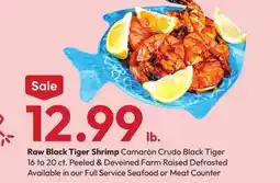 Stater Bros Raw Black Tiger Shrimp offer
