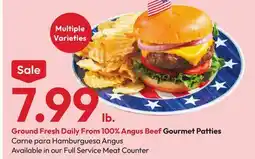 Stater Bros Ground Fresh Daily From 100% Angus Beef Gourmet Patties offer