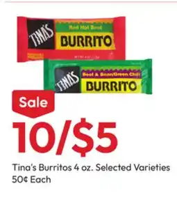 Stater Bros Tina's Burritos offer