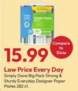 Stater Bros Simply Done Big Pack Strong & Sturdy Everyday Designer Paper Plates offer