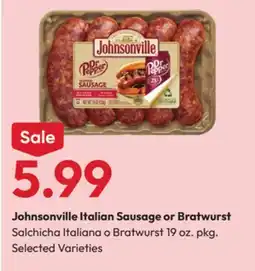 Stater Bros Johnsonville Italian Sausage or Bratwurst offer